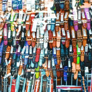 A wall of the best guitar straps